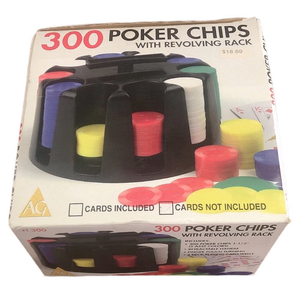 300 Poker Chips with Revolving Rack